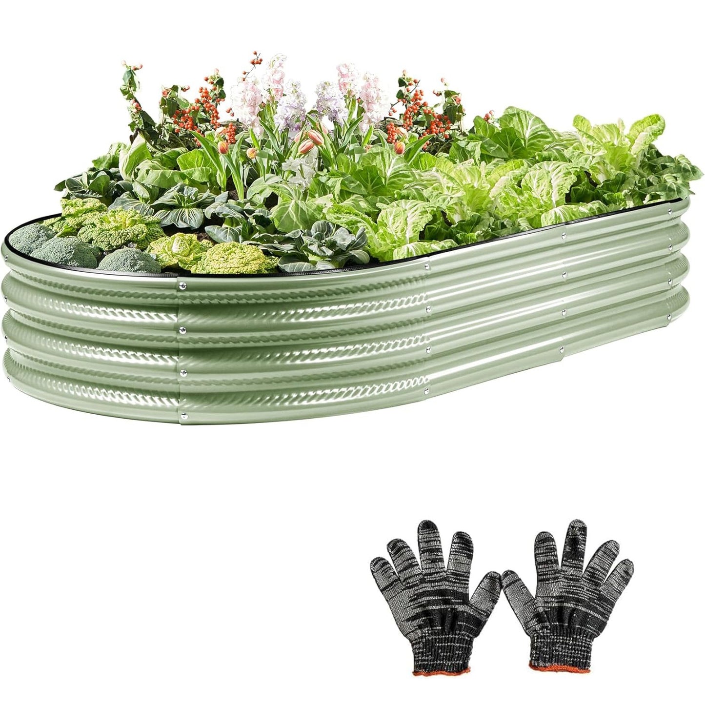 Raised Garden Bed, Galvanized Planter Raised Beds for Outdoor,Vegetables, Flowers & Herbs, Heavy-Duty Metal Raised Garden Beds Outdoor, Rust-Resistant & Easy Assembly (Green, 6x3x1 ft)