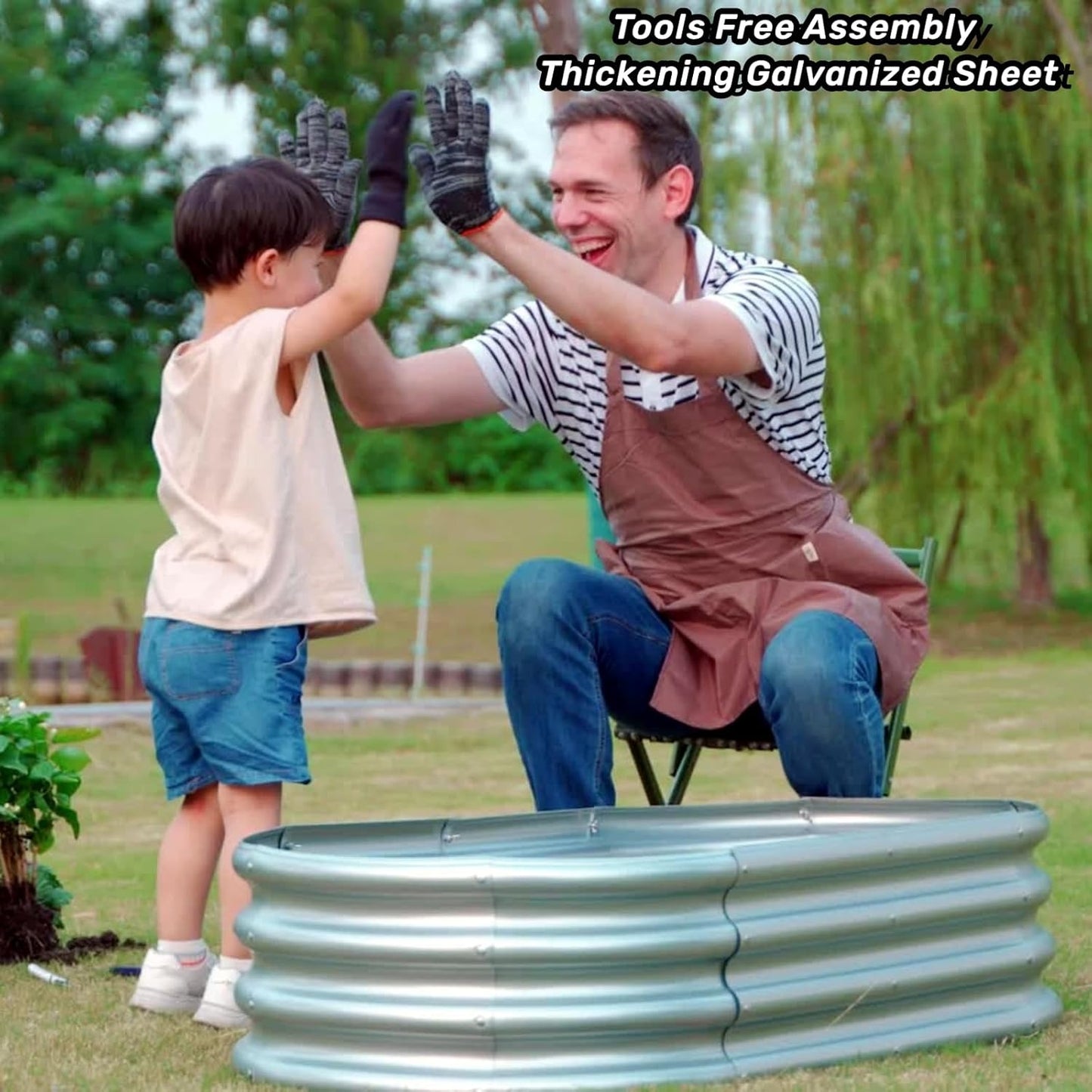 2Pcs Raised Garden Bed, Galvanized Planter Raised Garden Beds for Outdoor, 4x2x1ft