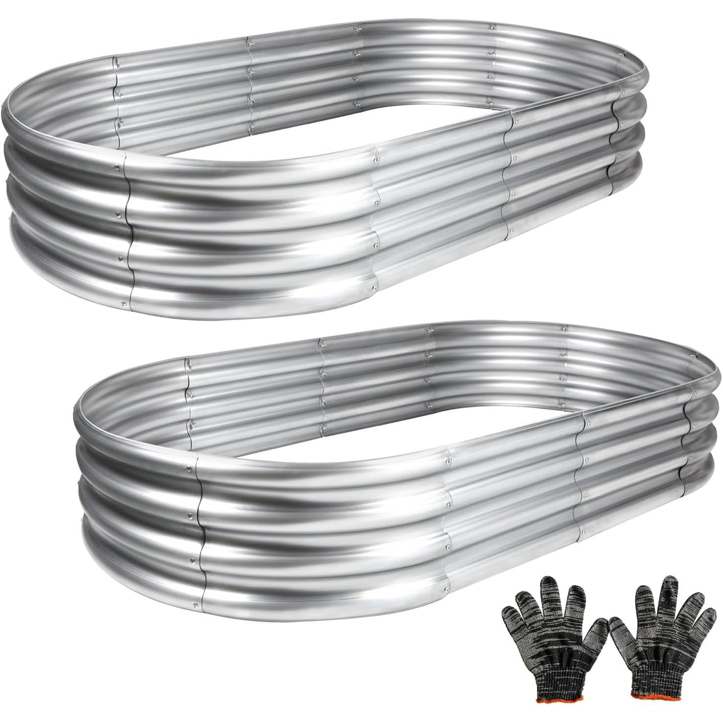 2Pcs Raised Garden Bed, Galvanized Planter Raised Garden Beds for Outdoor, 4x2x1ft