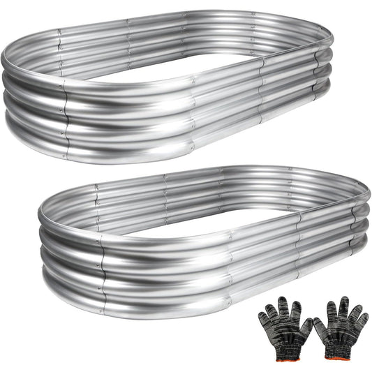2Pcs Raised Garden Bed, Galvanized Planter Raised Garden Beds for Outdoor, 4x2x1ft