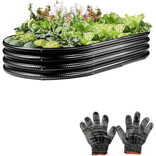 Raised Garden Bed, Galvanized Planter Raised Beds for Outdoor,Vegetables, Flowers & Herbs, Heavy-Duty Metal Raised Garden Beds Outdoor, Rust-Resistant & Easy Assembly (Black, 6x3x1 ft)