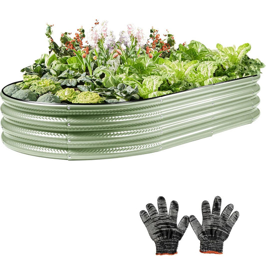 Raised Garden Bed, Galvanized Planter Raised Beds for Outdoor,Vegetables, Flowers & Herbs, Heavy-Duty Metal Raised Garden Beds Outdoor, Rust-Resistant & Easy Assembly (Green, 6x3x1 ft)